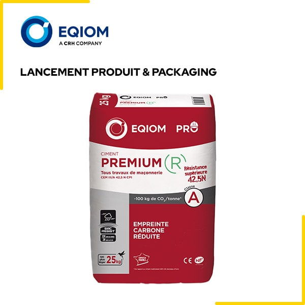 lancement ciment EQIOM premium et packaging